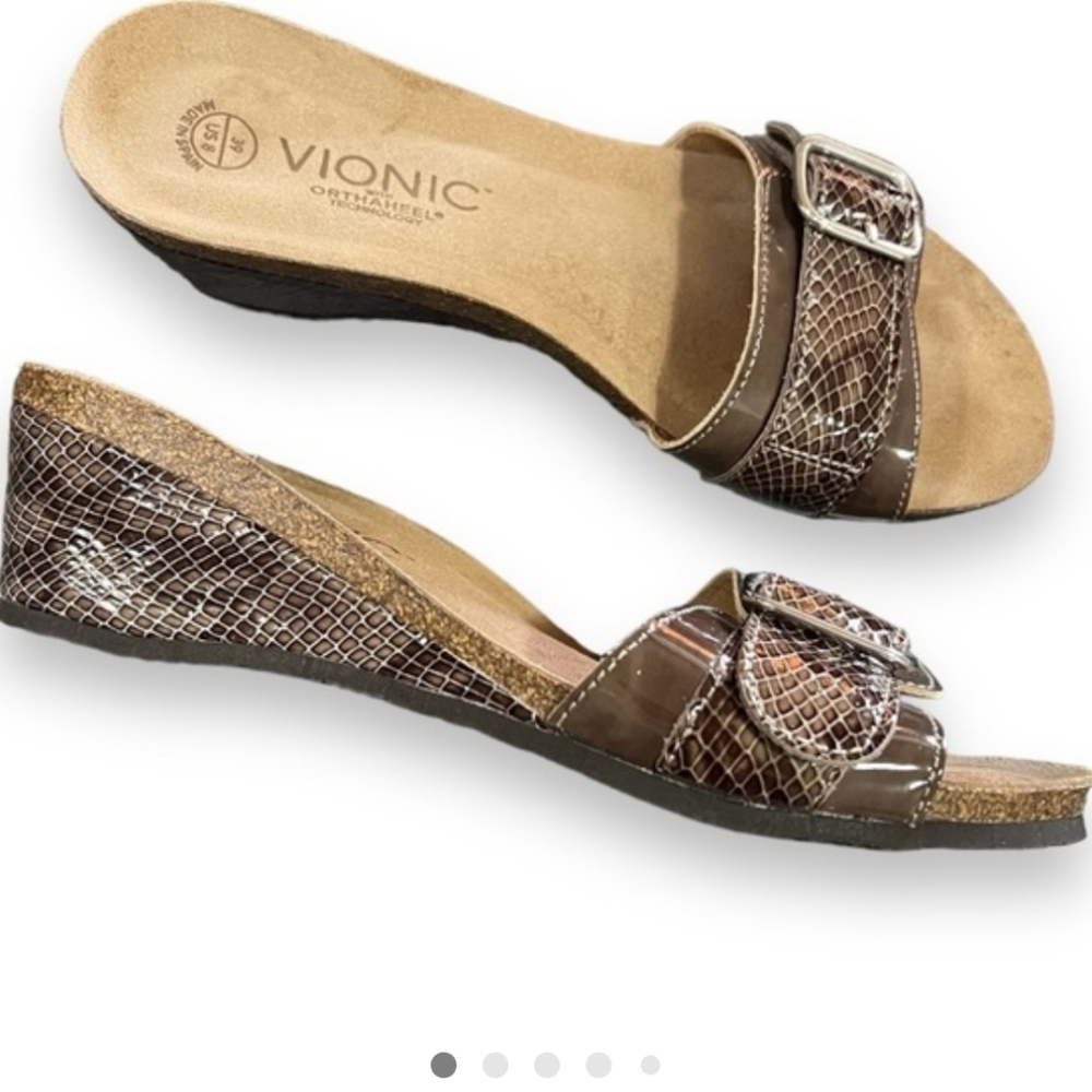 Vionic Ariana Women's Brown Slide Sandals Size 10